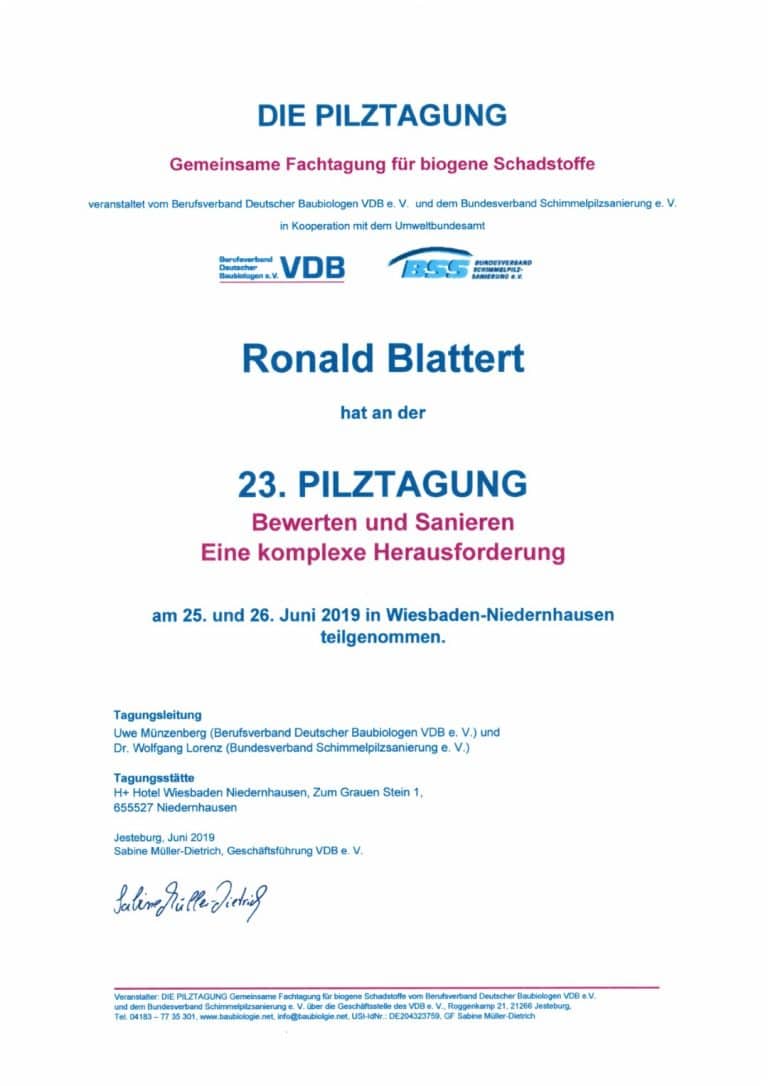 2019-06-25 VDB, BSS - Die Pilztagung 2019 - Bewerten und Sanieren - Blattert, Ronald