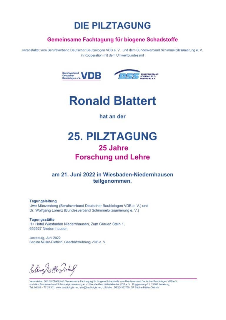 2022-06-21 VDB - Pilztagung - Biogene Schadstoffe - Ronald Blattert